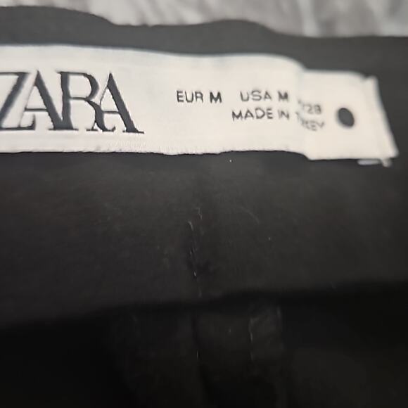 Zara Slit Ankle Black Dress Pants Sz Medium - Picture 8 of 11